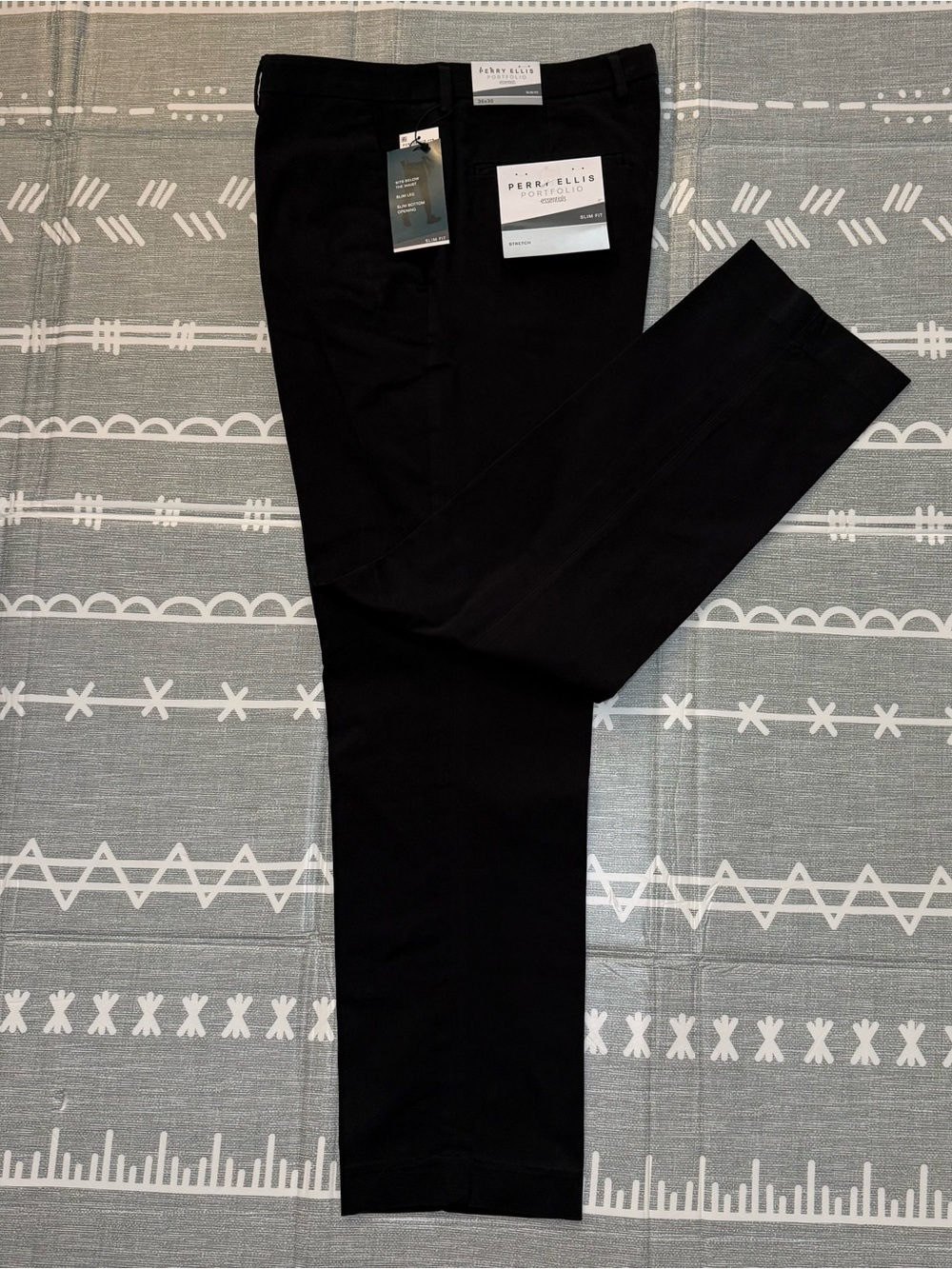Perry Ellis Black Slim Fit Dress Pants